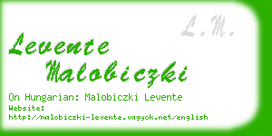 levente malobiczki business card